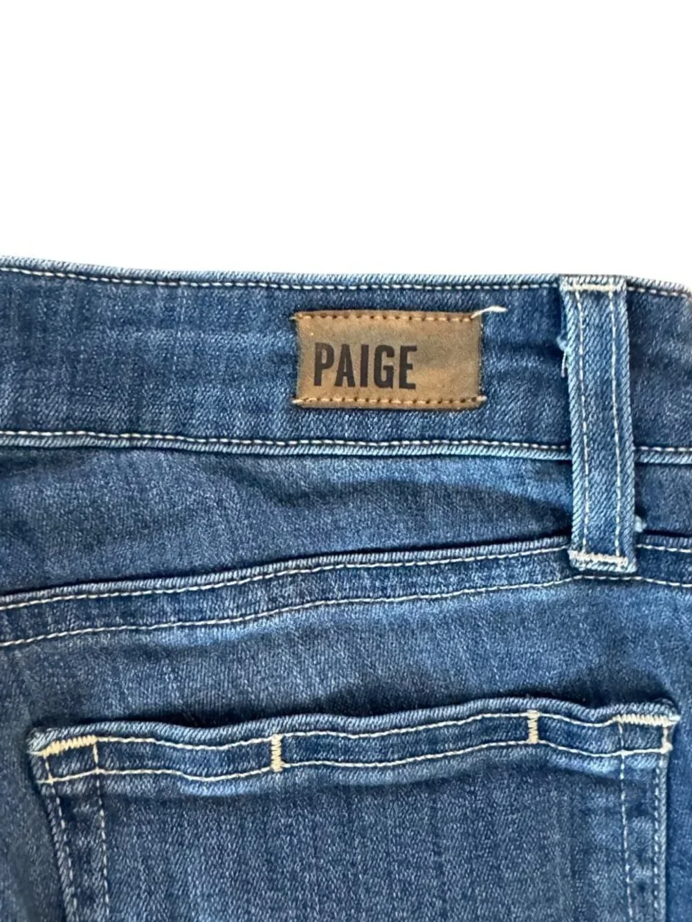 Paige Jane Zip Crop Denim Jeans Size 26 Made In USA Slim Fit With Zipper Details - Picture 5 of 5